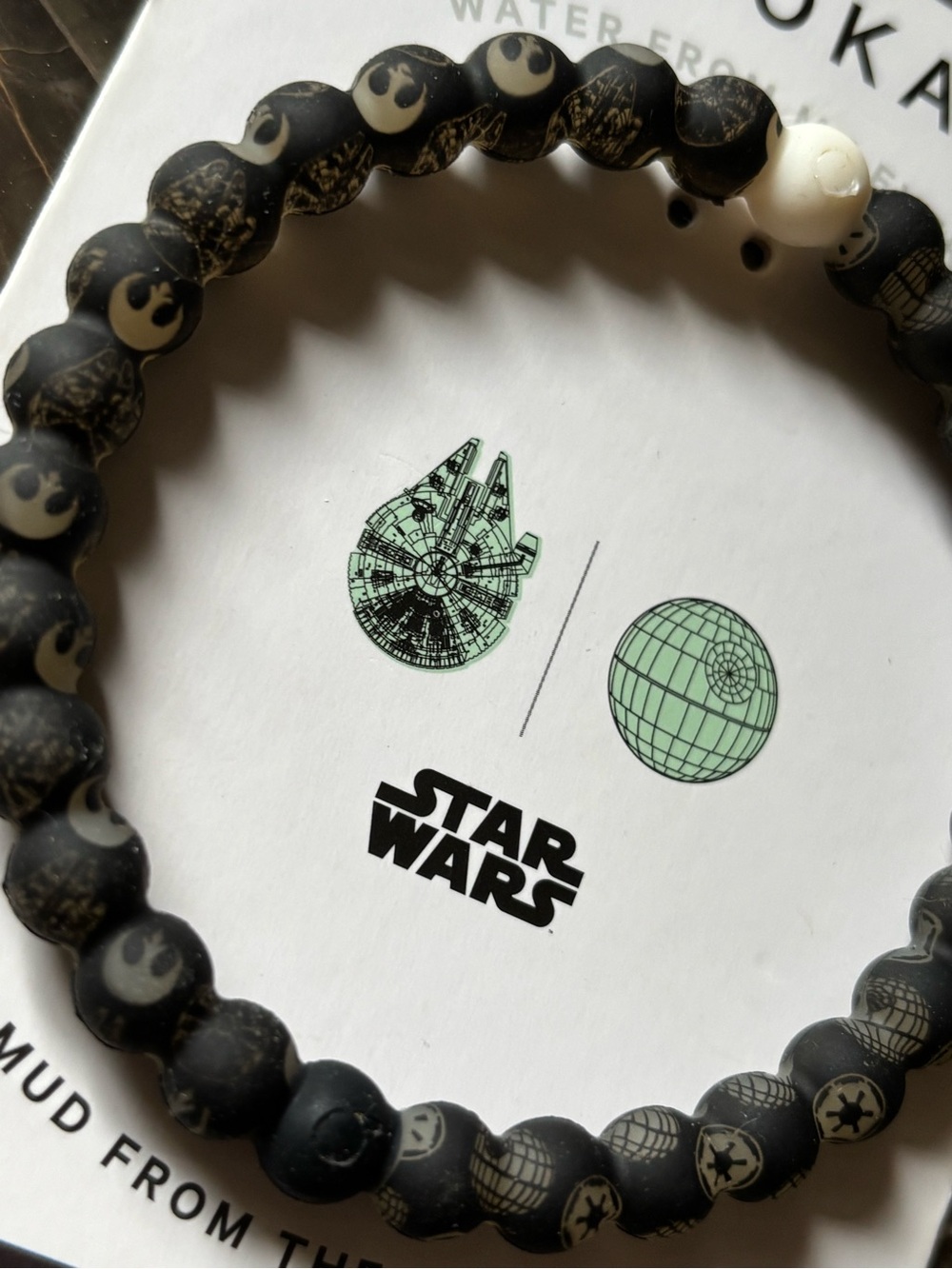 Lokai Bracelet Size XL Star Wars millennium falcon and Death Star, brand new - Picture 2 of 4